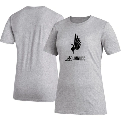 Adidas Originals Adidas Heather Gray Minnesota United Fc Aeroready Club Icon T-shirt