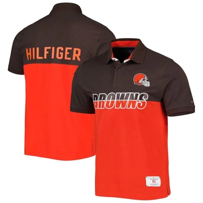 Tommy Hilfiger Orange/brown Cleveland Browns Color Block Polo