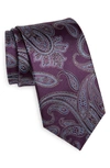 Canali Paisley Silk Tie In Purple