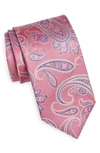 Canali Paisley Silk Tie In Pink