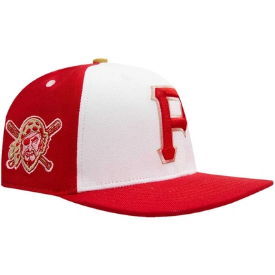 Pro Standard Men's  White, Red Pittsburgh Pirates Strawberry Ice Cream Drip Snapback Hat In White,red