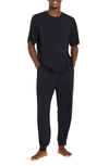 Eberjey Henry Short Sleeve Pajamas In Black