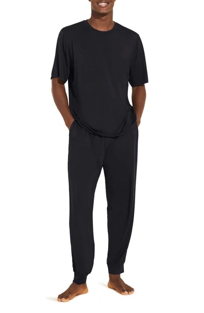 Eberjey Henry Short Sleeve Pajamas In Black