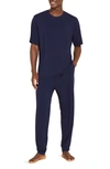 Eberjey Henry Short Sleeve Pajamas In True Navy