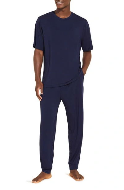 Eberjey Henry Short Sleeve Pajamas In True Navy