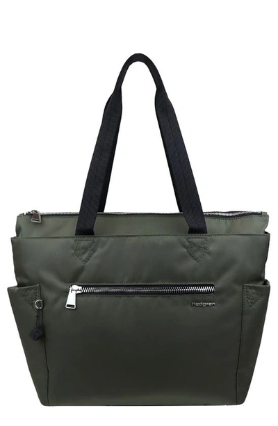 Hedgren Margaret Water Repellent Recycled Polyester Tote In Olive