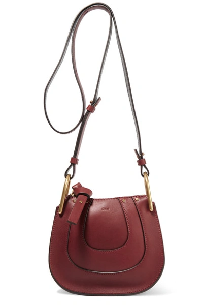 Chlo Hayley Nano Textured leather Shoulder Bag In Sieeea Red