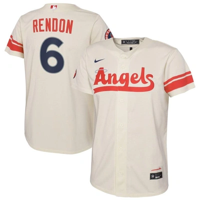 Nike Kids' Youth  Anthony Rendon Cream Los Angeles Angels 2022 City Connect Replica Player Jersey