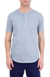 Goodlife Sunfaded Slub Scallop Henley In Riverside Blue