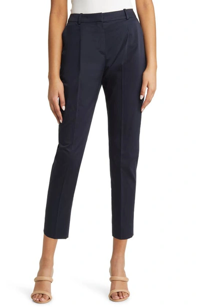 Hugo Boss Tetida Slim Fit Stretch Cotton Ankle Pants In Sky Captain