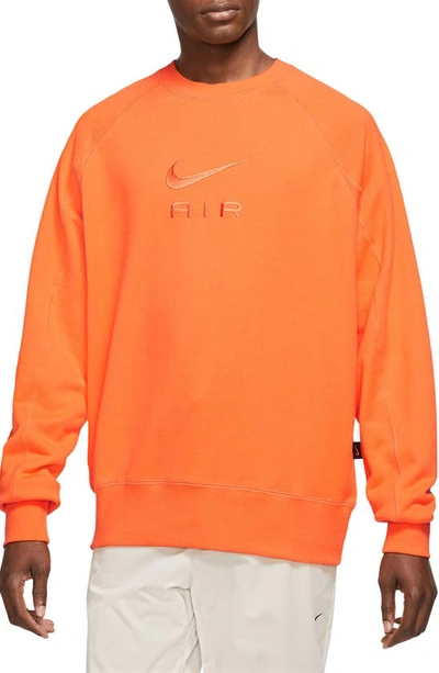 Nike Air French Terry Crewneck Sweatshirt In Orange ModeSens