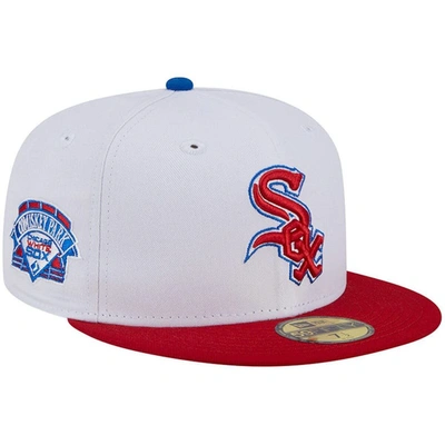 New Era Men's  White, Red Chicago White Sox Undervisor 59fifty Fitted Hat