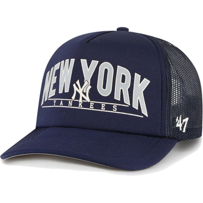 47 ' Navy New York Yankees Backhaul Foam Trucker Snapback Hat