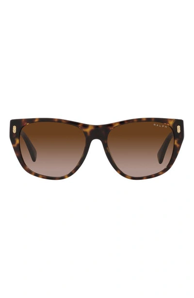 Ralph 55mm Gradient Irregular Sunglasses In Shiny Hava