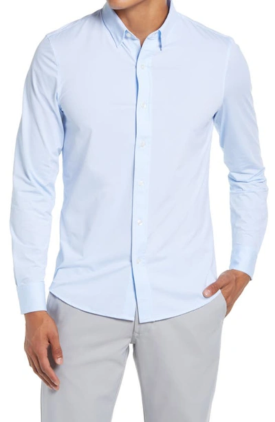 Rhone Commuter Button-up Shirt In Blue Stripe