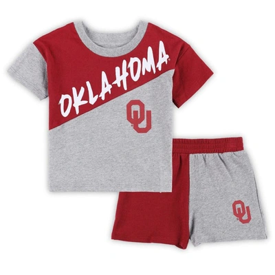 Outerstuff Kids' Toddler Heather Gray Oklahoma Sooners Super Star T-shirt & Shorts Set