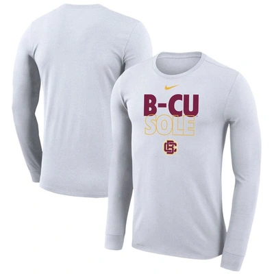 Nike White Bethune-cookman Wildcats 2023 On Court Bench Long Sleeve T-shirt