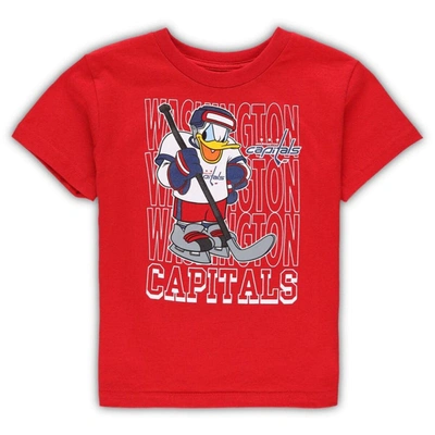 Outerstuff Kids' Preschool Red Washington Capitals Disney Three-peat Logo T-shirt
