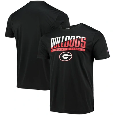 Champion Black Georgia Bulldogs Wordmark Slash T-shirt