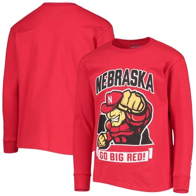Champion Kids' Youth  Scarlet Nebraska Huskers Strong Mascot Team T-shirt