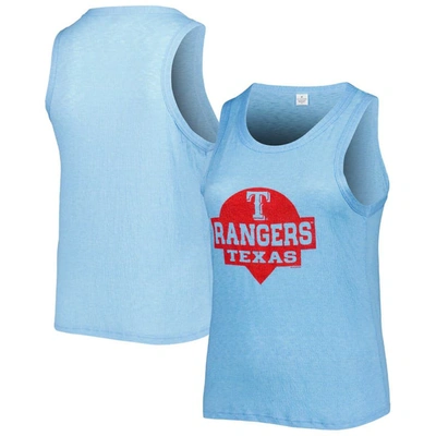 Soft As A Grape Royal Texas Rangers Plus Size High Neck Tri-blend Tank Top
