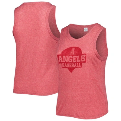 Soft As A Grape Red Los Angeles Angels Plus Size High Neck Tri-blend Tank Top