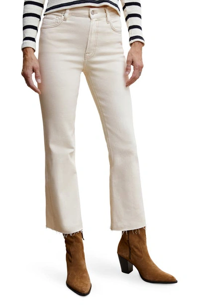 Mango Crop Flare Jeans In Off White