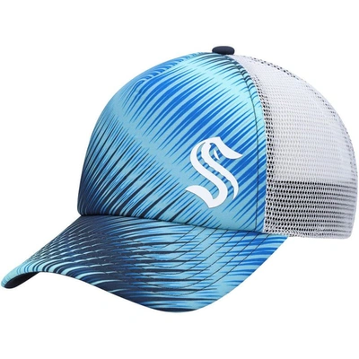 Adidas Originals Women's Adidas Light Blue, White Seattle Kraken Graphic Foam Trucker Snapback Hat In Light Blue,white