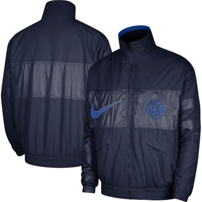 Nike Navy Dallas Mavericks Courtside Versus Capsule Full-zip Jacket