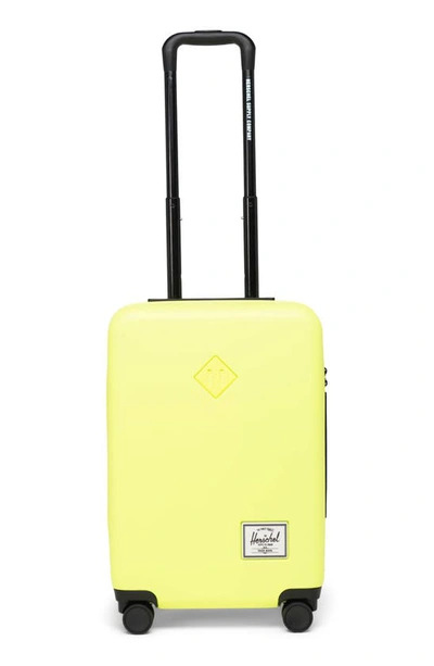Herschel Supply Co Heritage Hardshell Carry-on Spinner In Safety Yellow