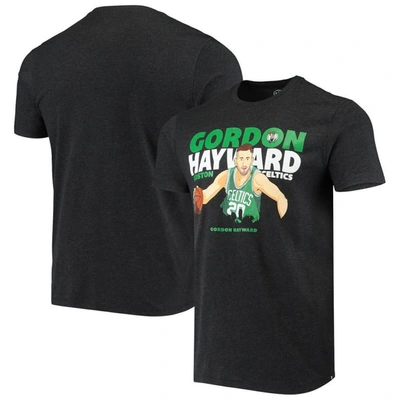 47 Gordon Hayward Heathered Black Boston Celtics Player Graphic T-shirt