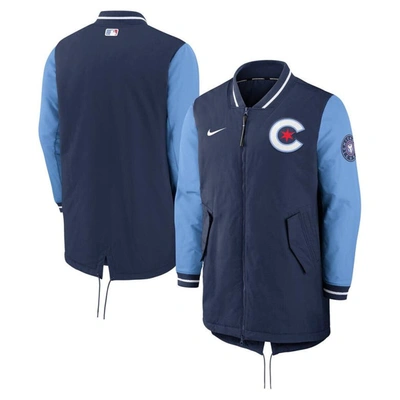 Nike Navy Chicago Cubs Authentic Collection City Connect Dugout Performance Full-zip Jacket