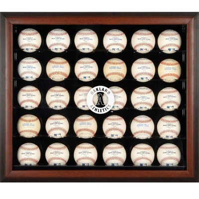 Fanatics Authentic Oakland Athletics Logo Brown Framed 30-ball Display Case