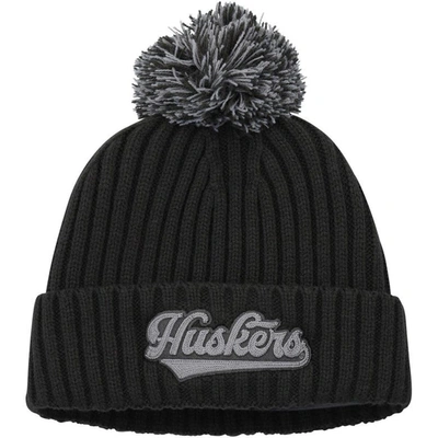 Adidas Originals Adidas Charcoal Nebraska Huskers Modern Cuffed Knit Hat With Pom