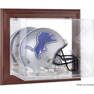 Fanatics Authentic Detroit Lions Brown Framed Wall-mountable Logo Helmet Case