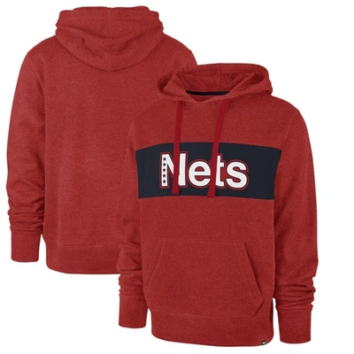 47 ' Red Brooklyn Nets 2021/22 City Edition Wordmark Chest Pass Pullover Hoodie