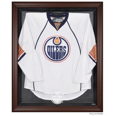 Fanatics Authentic Edmonton Oilers Brown Framed Logo Jersey Display Case