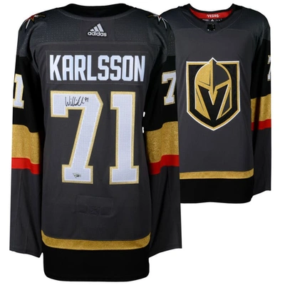 Fanatics Authentic William Karlsson Vegas Golden Knights Autographed Black Adidas Authentic Jersey
