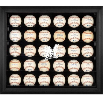 Fanatics Authentic Milwaukee Brewers Logo Black Framed 30-ball Display Case