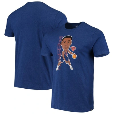 47 ' Rj Barrett Heathered Blue New York Knicks Bobblehead T-shirt In Heather Royal
