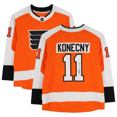 Fanatics Authentic Kids' Travis Konecny Philadelphia Flyers Autographed Orange Fanatics Breakaway Jersey