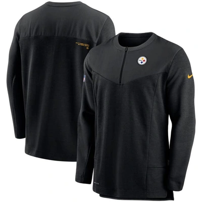 Nike Black Pittsburgh Steelers Sideline Half-zip Uv Performance Jacket