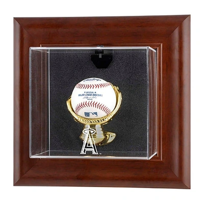 Fanatics Authentic Los Angeles Angels Brown Framed Wall-mounted Logo Baseball Display Case