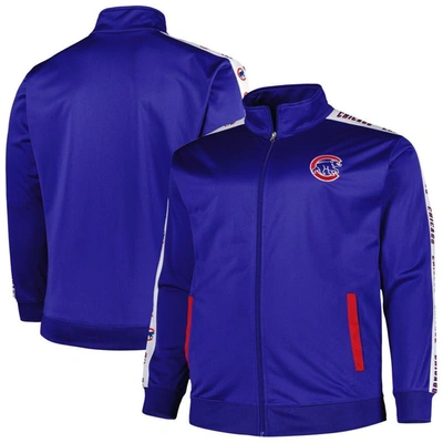 Profile Men's Royal Chicago Cubs Big And Tall Tricot Track Full-zip Jacket