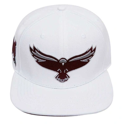 Pro Standard White Maryland Eastern Shore Hawks Mascot Evergreen Wool Snapback Hat