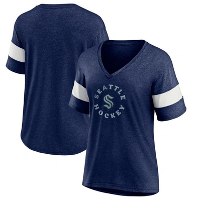 Fanatics Branded Heather Navy Seattle Kraken Special Edition 2.0 Ring The Alarm V-neck T-shirt