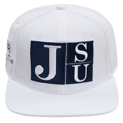 Pro Standard White Jackson State Tigers  Evergreen Wool Snapback Hat