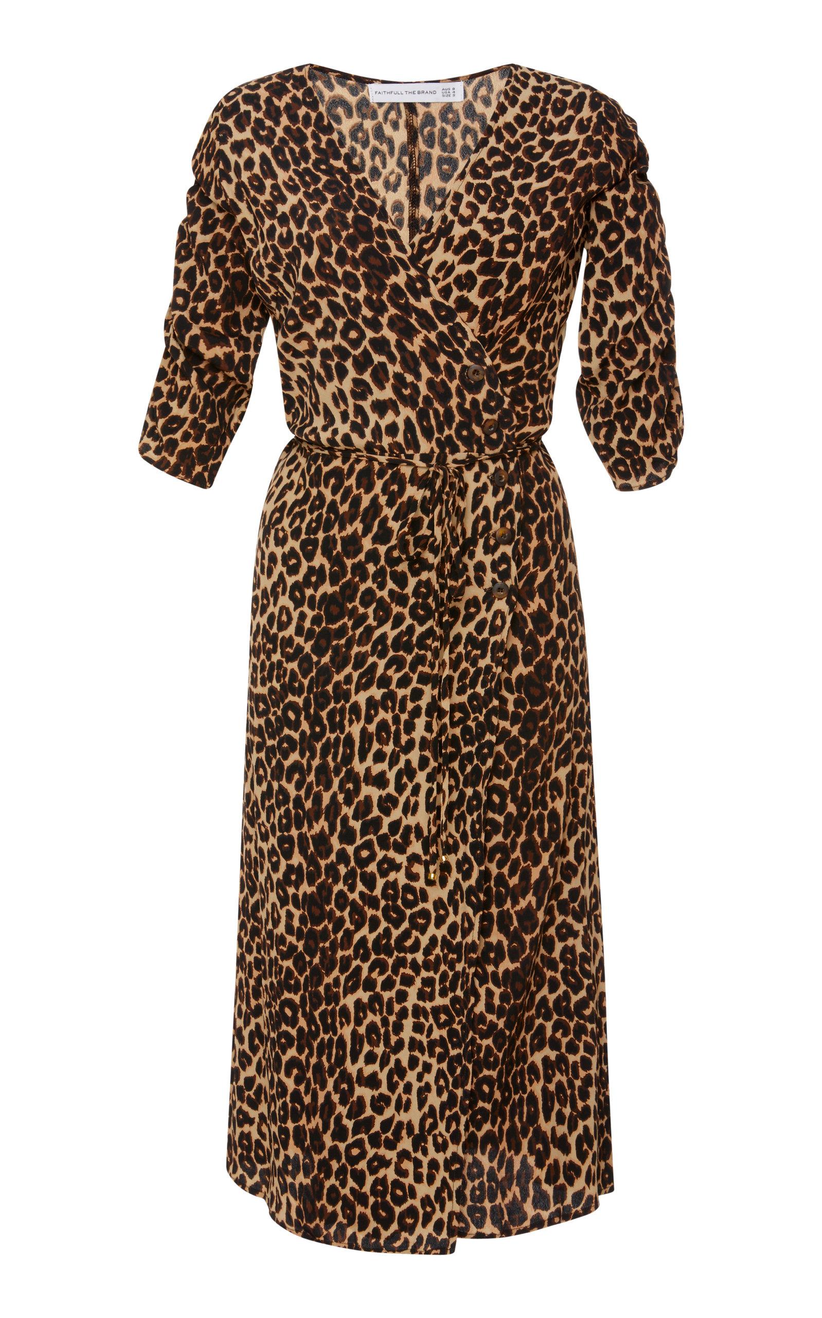 faithfull leopard wrap dress