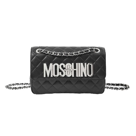 Moschino Quilted Logo Plaque Shoulder Bag | ModeSens