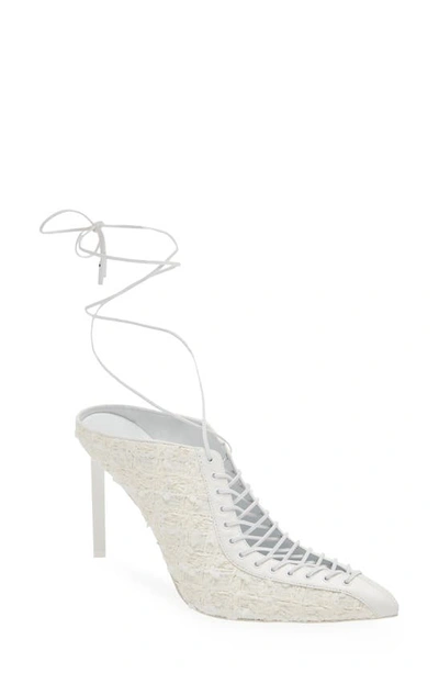 Givenchy Show Lace-up Pointed Toe Pump In White